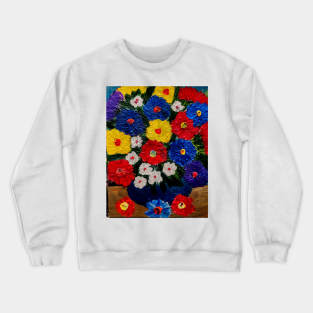 Bright and colorful abstract flowers Crewneck Sweatshirt